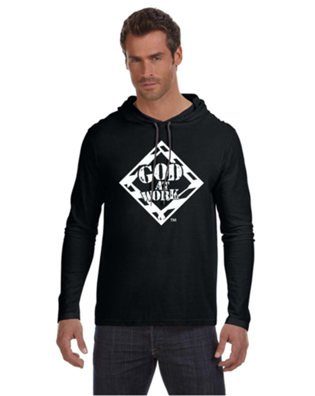 GOD AT WORK UNISEX LIGHTWEIGHT PULLOVER HOODIE