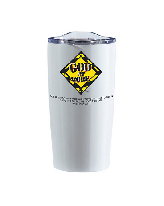 GOD AT WORK TRAVEL TUMBLER