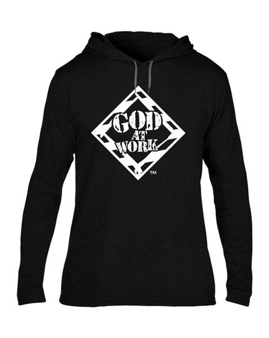 GOD AT WORK UNISEX LIGHTWEIGHT PULLOVER HOODIE